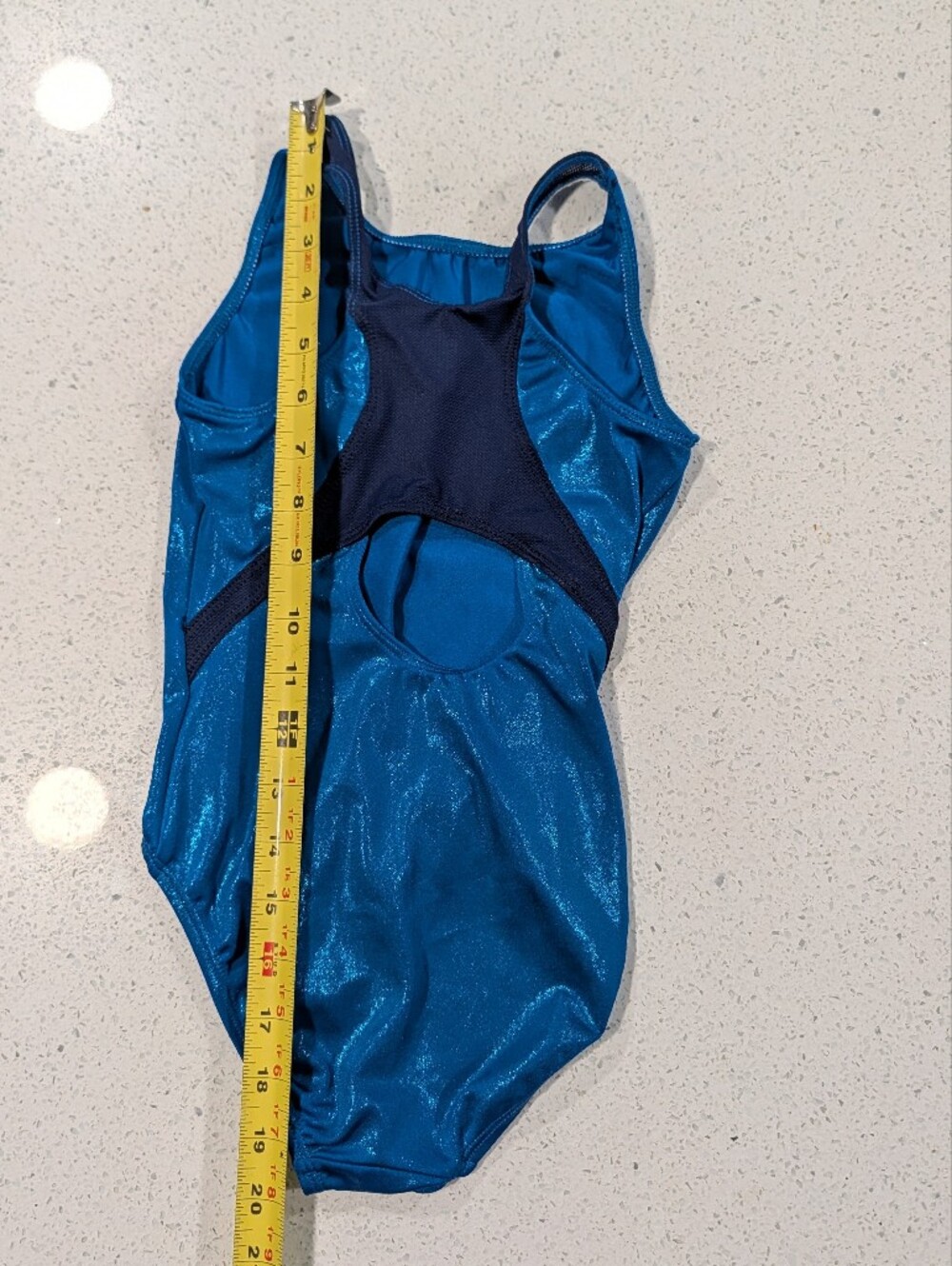 MYSTIQUE GK ELITE Gymnastics Dance Leotard Large Blue MESH Breathable RAZORBACK - Picture 4 of 5